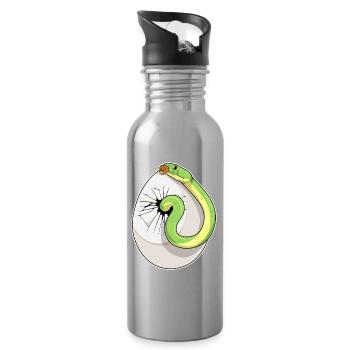 Tétine Serpent Bébé - Gourde avec paille intégrée - argent clair - Droite