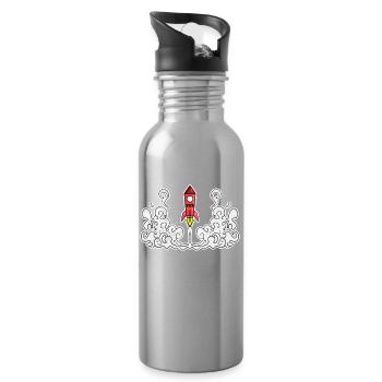 Rocket Rocket Launch Launch - Water bottle with straw - silver - Right