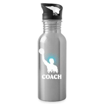 Water Polo Coach Water Polo - Water bottle with straw - silver - Right
