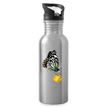 Arrosoir à papillons - Gourde avec paille intégrée - argent clair - Droite