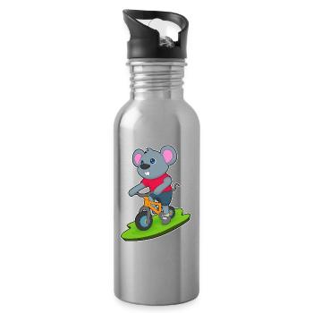 Vélo souris - Gourde avec paille intégrée - argent clair - Droite