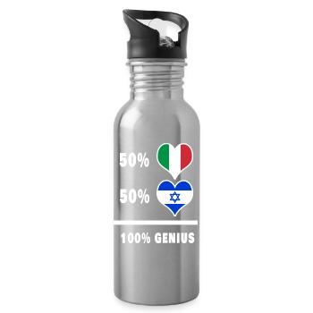 100% fantastische Flaggen für Israel und Italien - Trinkflasche mit integriertem Trinkhalm - Lightsilver - Rechts