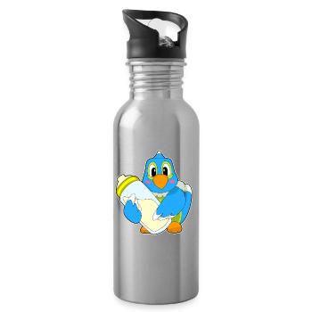 Parrot Baby Lait Baby - Gourde avec paille intégrée - argent clair - Droite