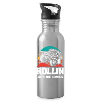 Jeeps Rollin avec The Homies - Gourde avec paille intégrée - argent clair - Droite