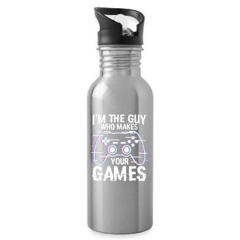Typ der Spiele entwickelt - Trinkflasche mit integriertem Trinkhalm - Lightsilver - Rechts