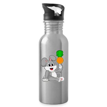 Rabbit carrot - Water bottle with straw - silver - Right
