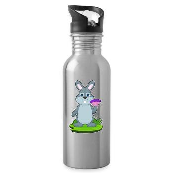 Rabbit hand fan - Water bottle with straw - silver - Right