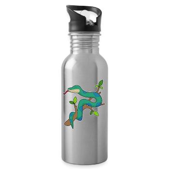 Branche de serpent - Gourde avec paille intégrée - argent clair - Droite