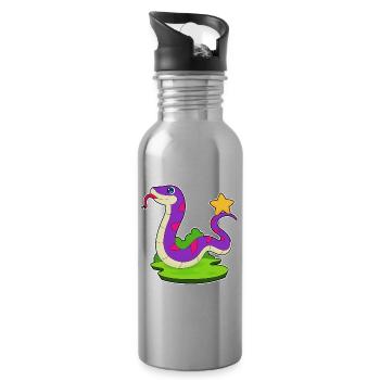 Étoile du serpent - Gourde avec paille intégrée - argent clair - Droite