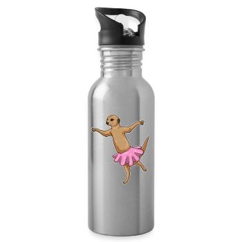 Suricate Ballerina Ballet Danse - Gourde avec paille intégrée - argent clair - Droite