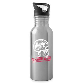 Der Arzt sagt es ist unheilbar - Traktor - Trinkflasche mit integriertem Trinkhalm - Lightsilver - Rechts