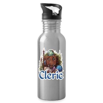 Clerics and healers are your RPG favorites - Water bottle with straw - silver - Right