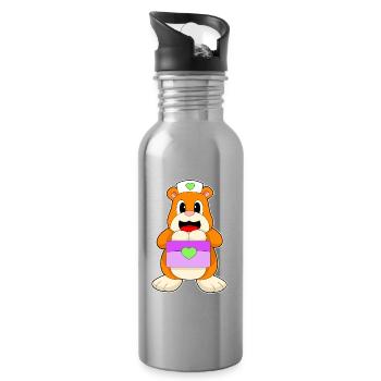 Trousse de premiers secours pour infirmière hamster - Gourde avec paille intégrée - argent clair - Droite