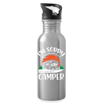 Life Camper Camping - Trinkflasche mit integriertem Trinkhalm - Lightsilver - Rechts