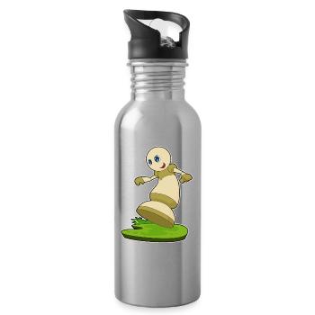 Chess piece pawn chess - Water bottle with straw - silver - Right