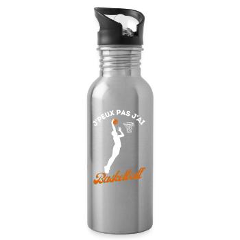 I can't I have Basketball humorous gift - Water bottle with straw - silver - Right