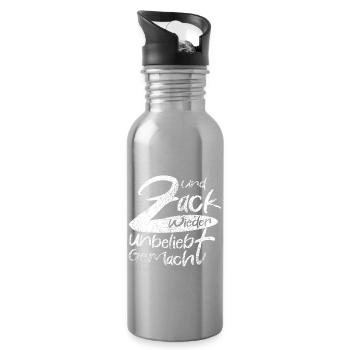 Zack Wieder Unglaublich Gemacht - Trinkflasche mit integriertem Trinkhalm - Lightsilver - Rechts