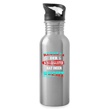 Regel 1 Der Schulbegleiter hat immer Recht - Trinkflasche mit integriertem Trinkhalm - Lightsilver - Rechts