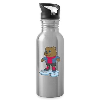Bear Ice Skating Skates - Water bottle with straw - silver - Right