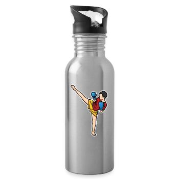 Kidboxing pour enfants - Gourde avec paille intégrée - argent clair - Droite