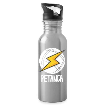 Bolas de Petanca Boule Kugeln für Bouler Petanque - Trinkflasche mit integriertem Trinkhalm - Lightsilver - Rechts