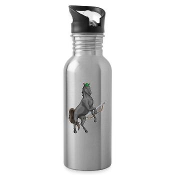Arc d’archer de cheval - Gourde avec paille intégrée - argent clair - Droite