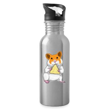 Hamster Potato Chips - Water bottle with straw - silver - Right