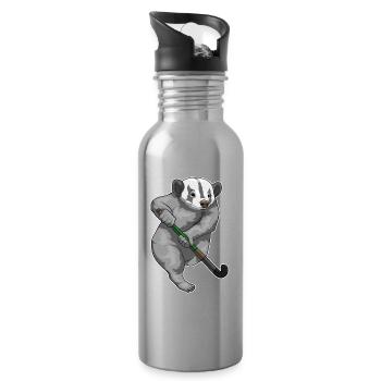 Dachs Feldhockey Feldhockeyschläger - Trinkflasche mit integriertem Trinkhalm - Lightsilver - Rechts