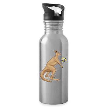 Kangaroo Volleyball Player Volleyball - Water bottle with straw - silver - Right