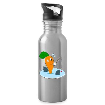 Pêche à la canne à pêche Carrot Angler - Gourde avec paille intégrée - argent clair - Droite