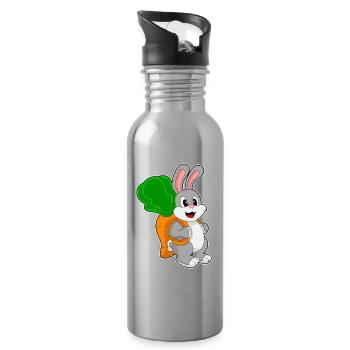École de sac à dos lapin étudiant - Gourde avec paille intégrée - argent clair - Droite