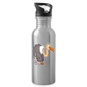 Geier - Trinkflasche mit integriertem Trinkhalm - Lightsilver - Rechts