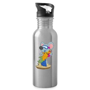 Maus Taucher Schwimmbrille Tauchen - Trinkflasche mit integriertem Trinkhalm - Lightsilver - Rechts
