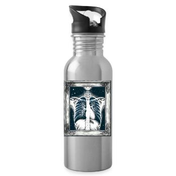 Medizinische Kunst Thoraxmalerei Radiologie - Trinkflasche mit integriertem Trinkhalm - Lightsilver - Rechts