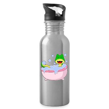 Baignoire de bain de serpent - Gourde avec paille intégrée - argent clair - Droite