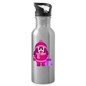 Girls Christmas Winter - Water bottle with straw - silver - Right