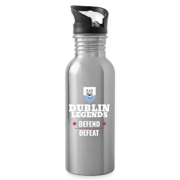 Dublin Legends Defend Defeat with the Dublin Crest - Water bottle with straw - silver - Right