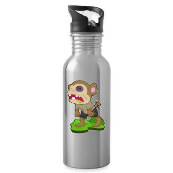 Singe Halloween Zombie - Gourde avec paille intégrée - argent clair - Droite