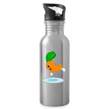 Carrot Swimming Water Jump Summer - Water bottle with straw - silver - Right
