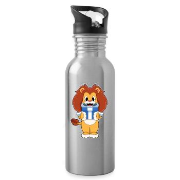 Forfait Noël Lion - Gourde avec paille intégrée - argent clair - Droite