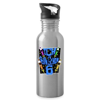 6 Geburtstag Junge Astronaut Rakete - sechs Jahre - Trinkflasche mit integriertem Trinkhalm - Lightsilver - Rechts