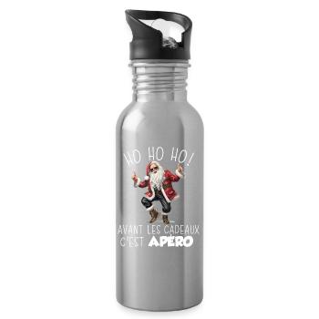 Humour Apéro Pull Moche De Noel Homme Femme - Gourde avec paille intégrée - argent clair - Droite