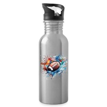 American Football Splash Farbexplosion - Trinkflasche mit integriertem Trinkhalm - Lightsilver - Rechts