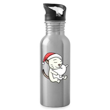 Chat Mignon Colorpoint Shorthair Fatigué Noël - Gourde avec paille intégrée - argent clair - Droite