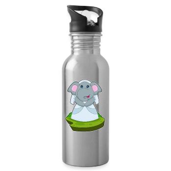 Elefant Braut Schleier Hochzeit - Trinkflasche mit integriertem Trinkhalm - Lightsilver - Rechts