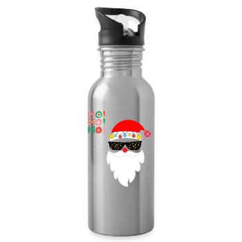HO HO HO - Trinkflasche mit integriertem Trinkhalm - Lightsilver - Rechts