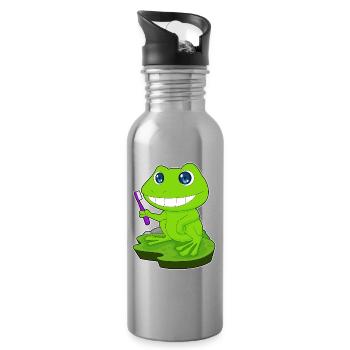 Frog Toothbrush - Water bottle with straw - silver - Right