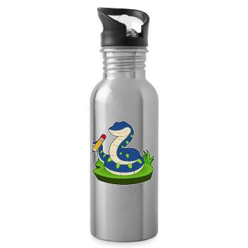 École de crayon Snake Student - Gourde avec paille intégrée - argent clair - Droite