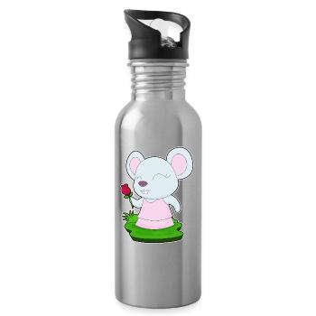 Mouse Rose - Gourde avec paille intégrée - argent clair - Droite