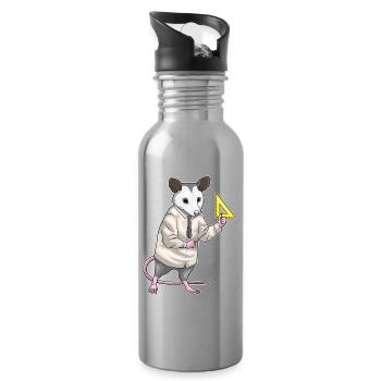 Possum, professeur de maths, école - Gourde avec paille intégrée - argent clair - Droite